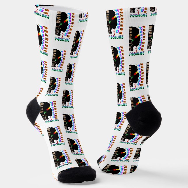 Fearless Focused Fabulous Melanin Socks (Angled)