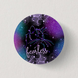 Fearless Galaxy Cat 3 Cm Round Badge