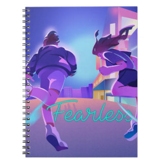 Fearless Girls Running in Neon City  Notebook