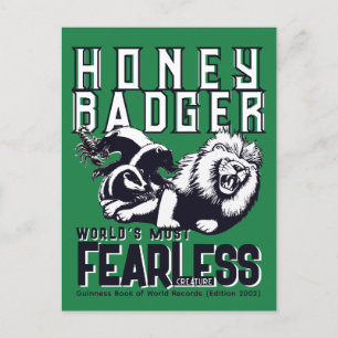 FEARLESS Honey Badger Postcard