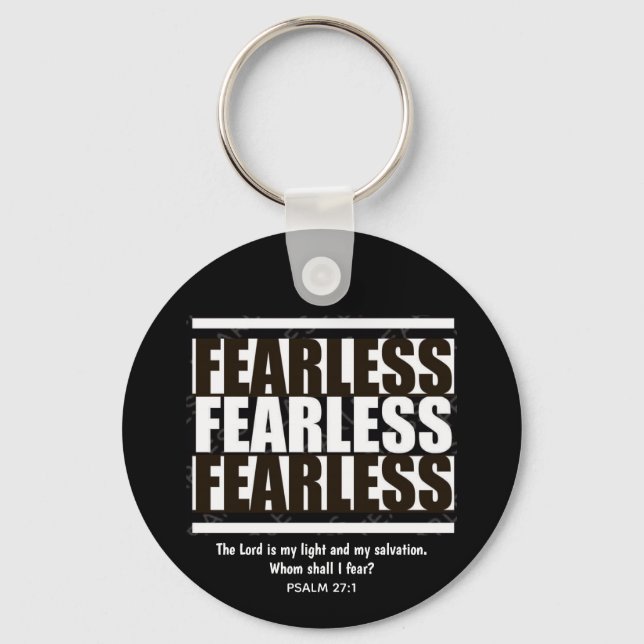 FEARLESS Inspirational Christian Black White Key Ring (Front)