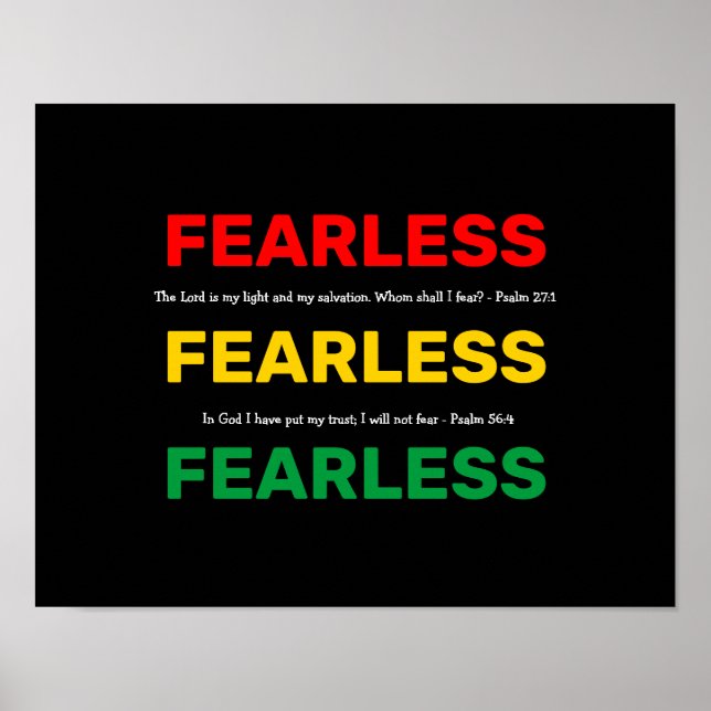FEARLESS Inspirational Psalms I WILL NOT FEAR Poster (Front)