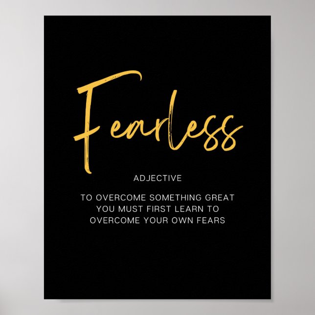Fearless Inspiring Quote Poster (Front)