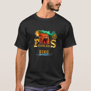 Fearless King Colourful Galaxy Lions Head Cool Gra T-Shirt