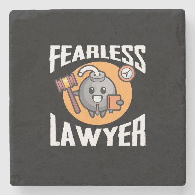 Fearless Lawyer Stone Coaster (Front)