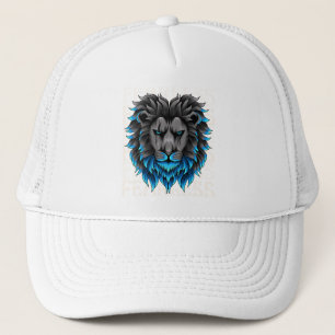 Fearless Lion Trucker Hat Bold Blue King of the