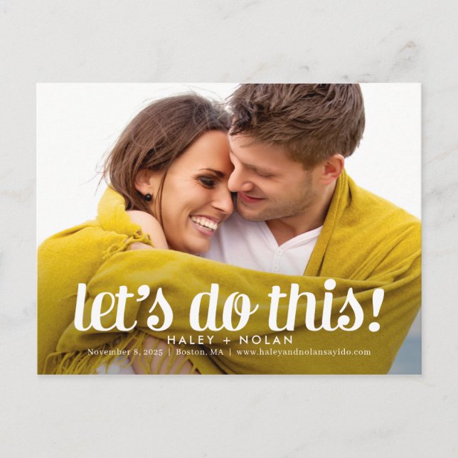 Fearless Love EDITABLE COLOR Save The Date Postcard (Front)