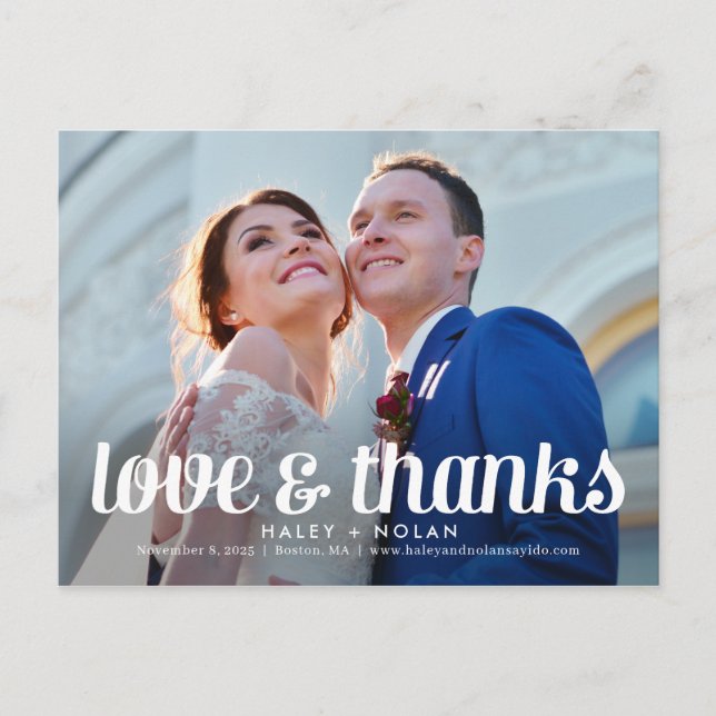 Fearless Love Wedding Thank You Postcard (Front)