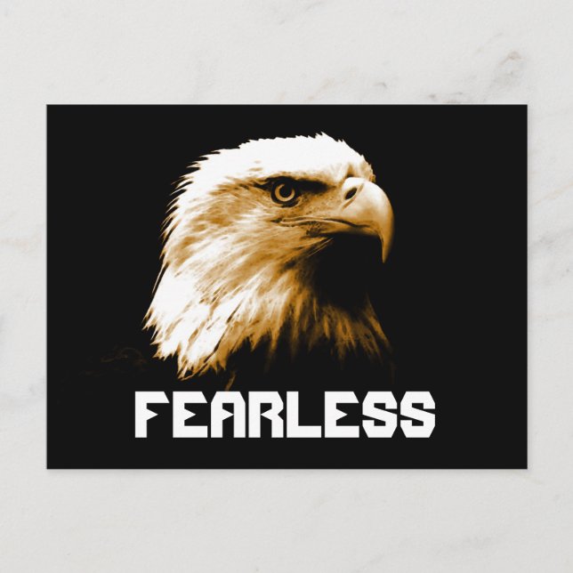 Fearless Motivational Bald Eagle Postcards (Front)