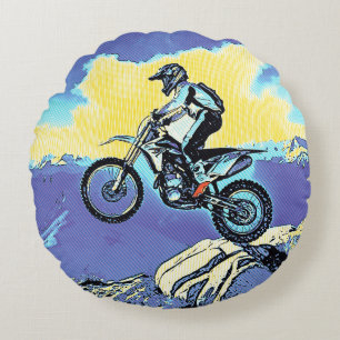 Fearless - Motocross Rider Round Cushion
