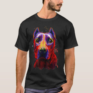 Fearless Pitbull Terrier Dog Colourful Splash Port T-Shirt