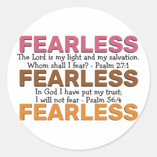 FEARLESS Psalms Inspirational I WILL NOT FEAR Classic Round Sticker