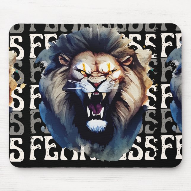 Fearless Roar – Bold Lion  Mouse Pad (Front)
