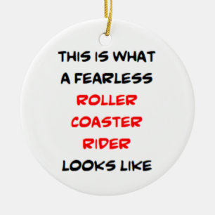 fearless roller coaster rider ceramic ornament