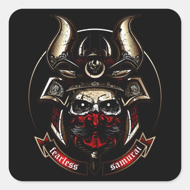 Fearless Samurai Square Sticker (Front)