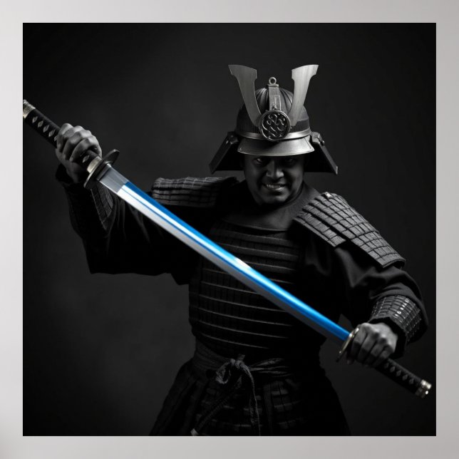 Fearless Samurai Warrior – Charcoal Art of Honour  Poster (Front)