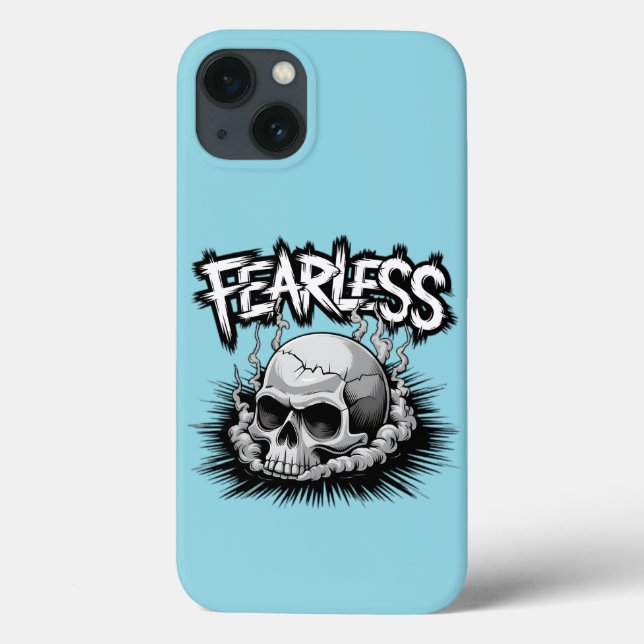 Fearless Skull Gothic Art Cracked Smoke Graphic Case-Mate iPhone Case (Back)
