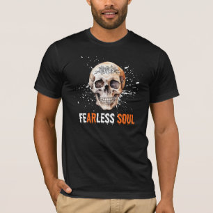 Fearless Soul Skull Floral Streetwear Edgy T-Shir T-Shirt