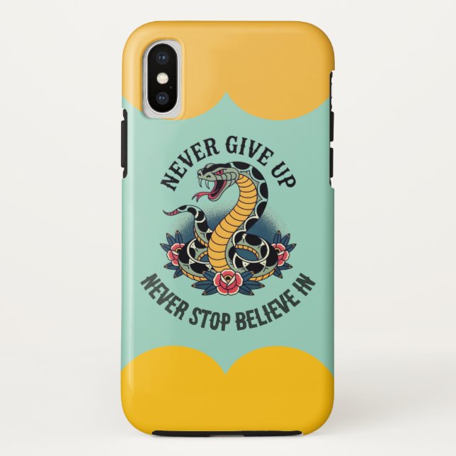 Fearless Spirit: Bold Snake and Roses Artwork Case-Mate iPhone Case (Back)