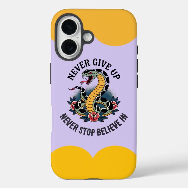 Fearless Spirit: Bold Snake and Roses Artwork Case-Mate iPhone Case (Back)