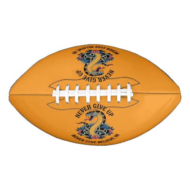 Fearless Spirit: Bold Snake and Roses Artwork Football (Front)