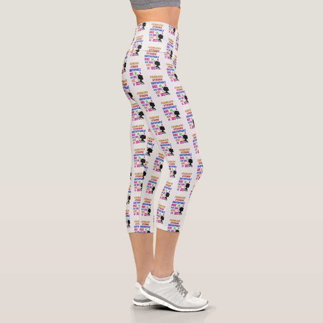 Fearless Strong Unstoppable She Is Capri Leggings (Right)