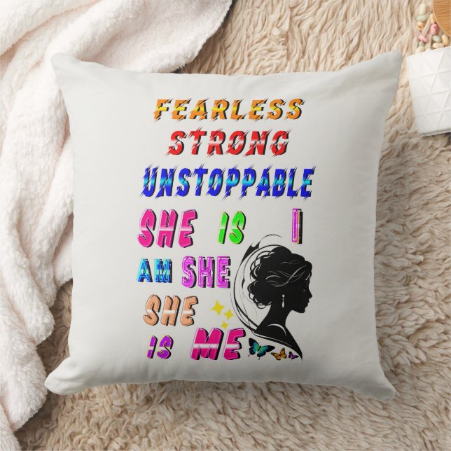 Fearless Strong Unstoppable She Is Cushion (Blanket)