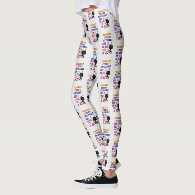 Fearless Strong Unstoppable She Is Leggings (Left)