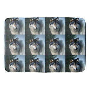 Fearless The Arctic Wolf,  Bath Mat