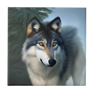 Fearless The Arctic Wolf, Ceramic Tile