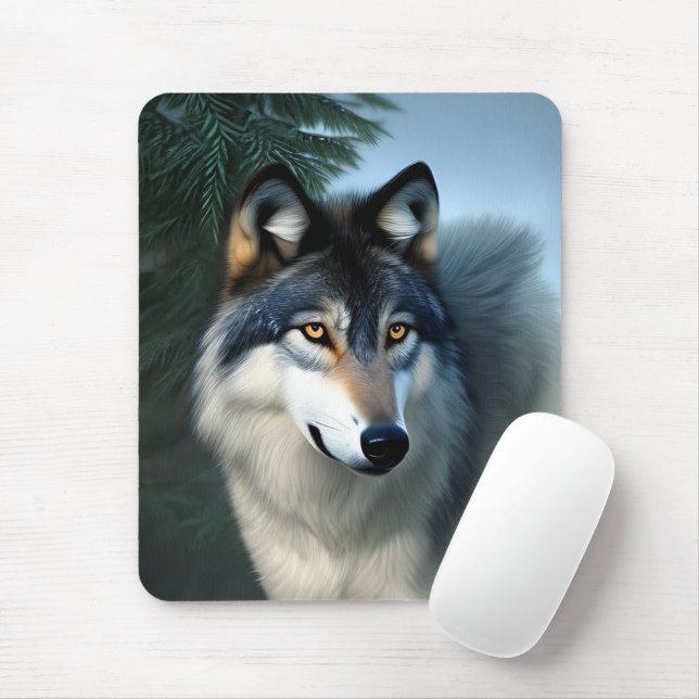 Fearless The Arctic Wolf,  Mousepad (With Mouse)