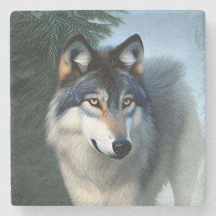 Fearless The Arctic Wolf, Stone Coaster