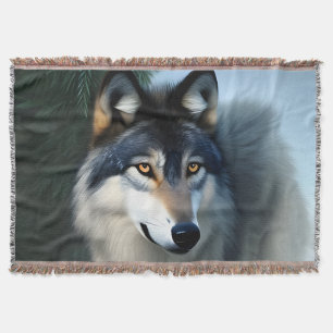 Fearless The Arctic Wolf, Throw Blanket