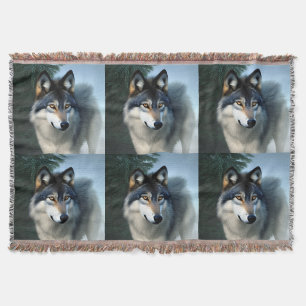 Fearless The Arctic Wolf, Throw Blanket