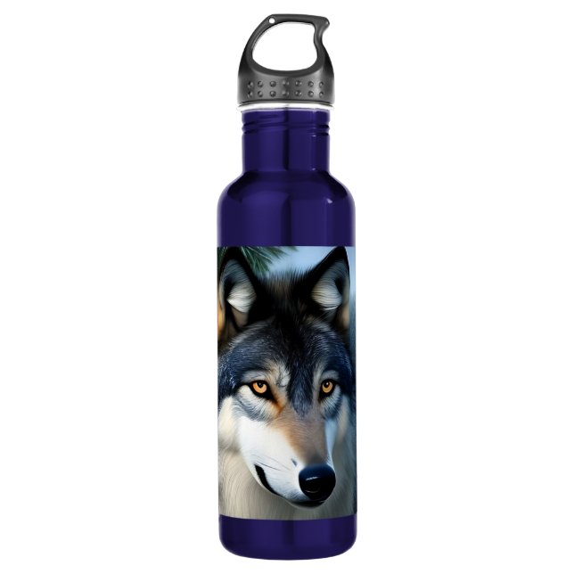 Fearless The Arctic Wolf,  Water Bottle (Front)