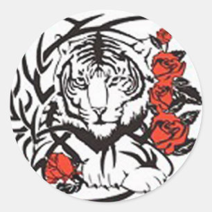 Fearless Tiger - Borderless Classic Round Sticker