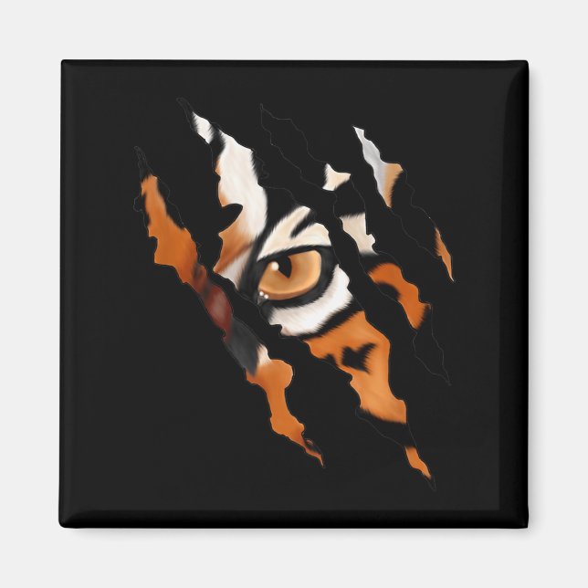 Fearless Tiger Cat Eye Claw Silhouette  Magnet (Front)