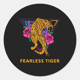 Fearless Tiger Classic Round Sticker