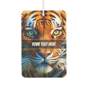 Fearless Tiger Face with Custom Text Car Air Freshener
