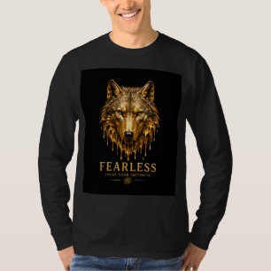 Fearless Wolf Animal Quote Design 🐺 T-Shirt