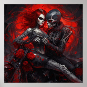 Fearless Woman Poster on Motorcycles