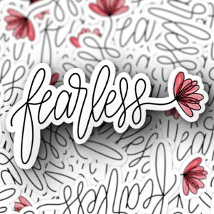 Fearless Word Flower Laptop Die-Cut Sticker