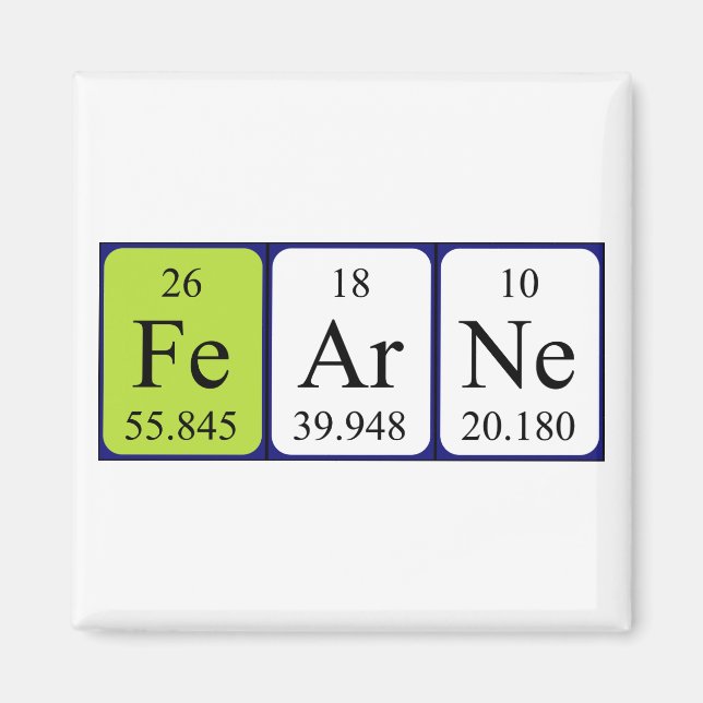 Fearne periodic table name magnet (Front)