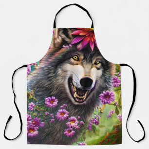 Fearsome Furry King Wolf Apron