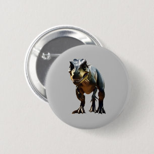 **"Fearsome Grin: The Smirking T-Rex"** 6 Cm Round Badge