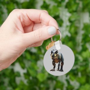 **"Fearsome Grin: The Smirking T-Rex"** Key Ring