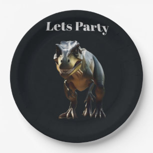 **"Fearsome Grin: The Smirking T-Rex"** Paper Plate