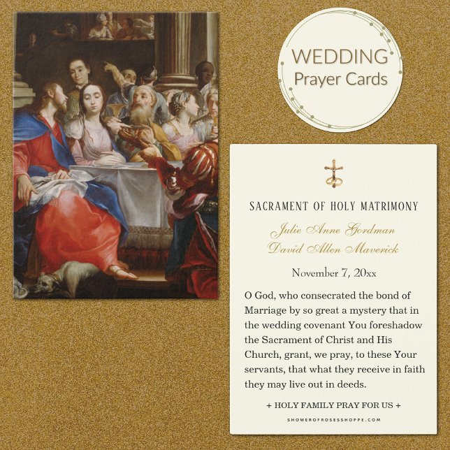 Feast at Cana Wedding Holy Card (Traditional Catholic Wedding Prayer Cards)