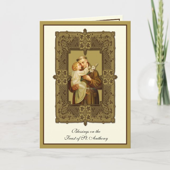 Feast Day St. Anthony Jesus Religious Card (Front)