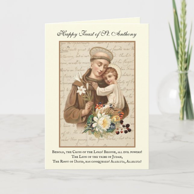 Feast Day St. Anthony of Padua Child Jesus Card (Front)